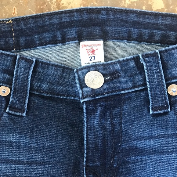 🔥True Religion | Women’s dark denim skinny jeans, back flap pockets, size 27 - Picture 6 of 12